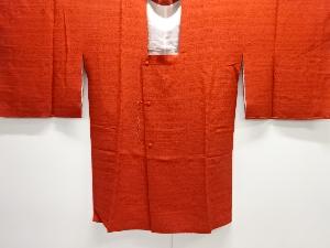 未使用品　横段に草花模様織り出し道行コート